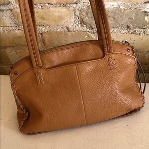 HOBO Orange Pebbled Leather Handbag Purse